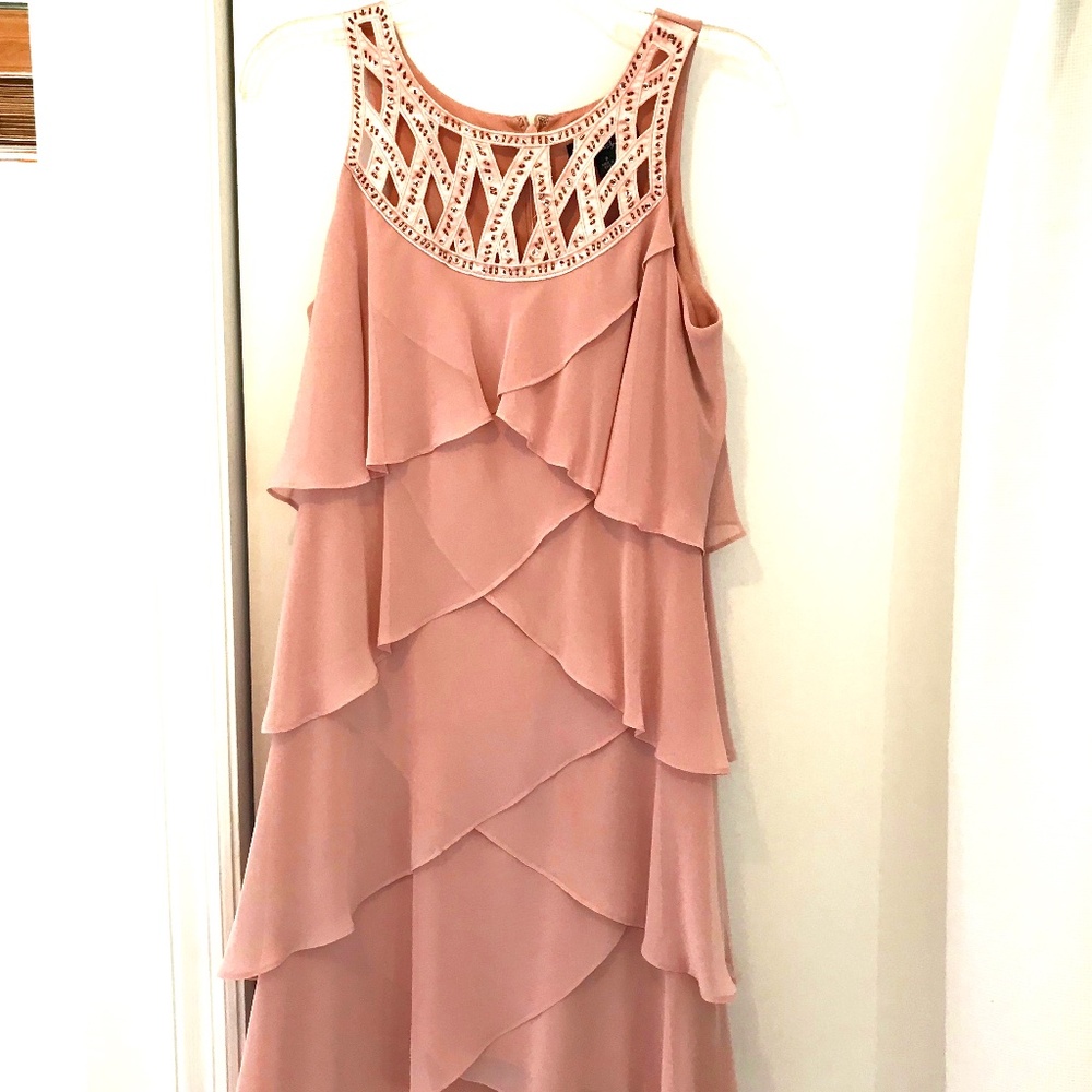 Pink Flowy Cocktail Dress, Size 8, Worn Once